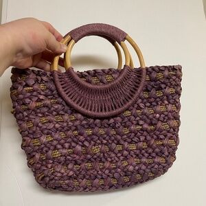Purple Woven Cornhusk Bag